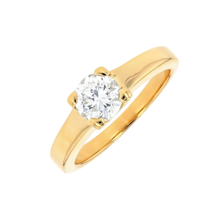Solitaire diamant 0.80 carat or jaune 4.62g Comme neuf -  reconditionné disponible sur Gemme Les Bijoux